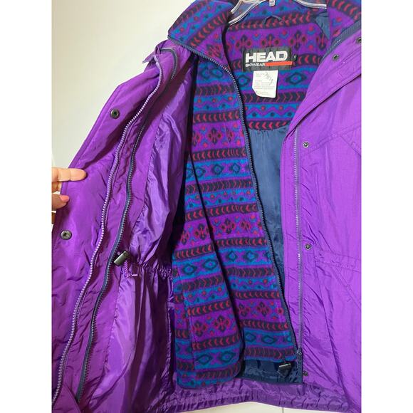 Vintage 1990s Head Sportswear Removable Liner Ski Snow Jacket Purple Small - Picture 6 of 13